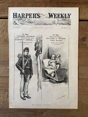 WA Rogers, Harper's Weekly, Antique Print, Political Cartoon